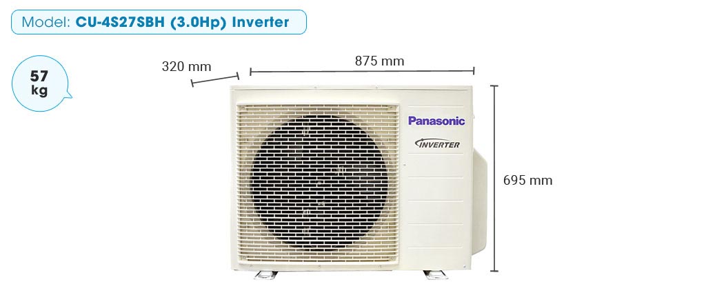dan nong multi panasonic cu 4s27sbh 30hp inverter kich thuoc