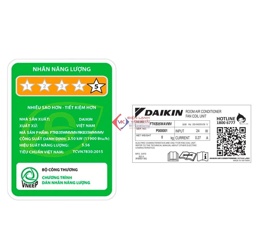 Máy lạnh Daikin Inverter 1.5 HP (1.5 Ngựa) FTKB35YVMV 3 Máy lạnh Daikin Inverter 1.5 HP (1.5 Ngựa) FTKB35YVMV