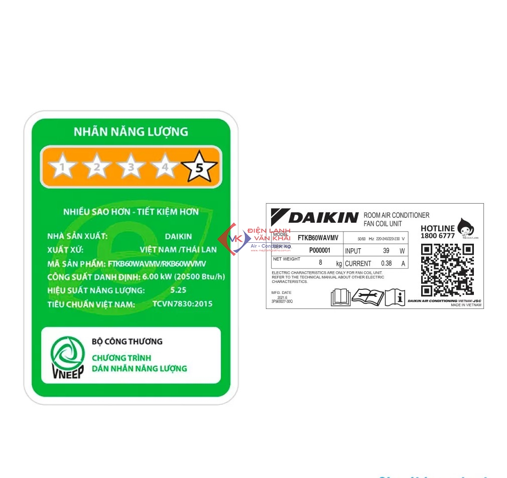 Máy lạnh Daikin Inverter 2.5 HP (2.5 Ngựa) FTKB60XVMV 3 Máy lạnh Daikin Inverter 2.5 HP (2.5 Ngựa) FTKB60XVMV