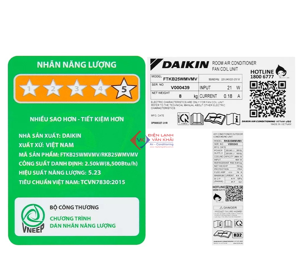 Máy lạnh Daikin Inverter 1.0 HP (1 Ngựa) FTKB25YVMV 3 Máy lạnh Daikin Inverter 1.0 HP (1 Ngựa) FTKB25YVMV