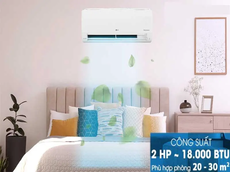 Máy lạnh LG Inverter 2 HP V18WIN1 2024 13 phu hop phong co dien tich 20 30m2