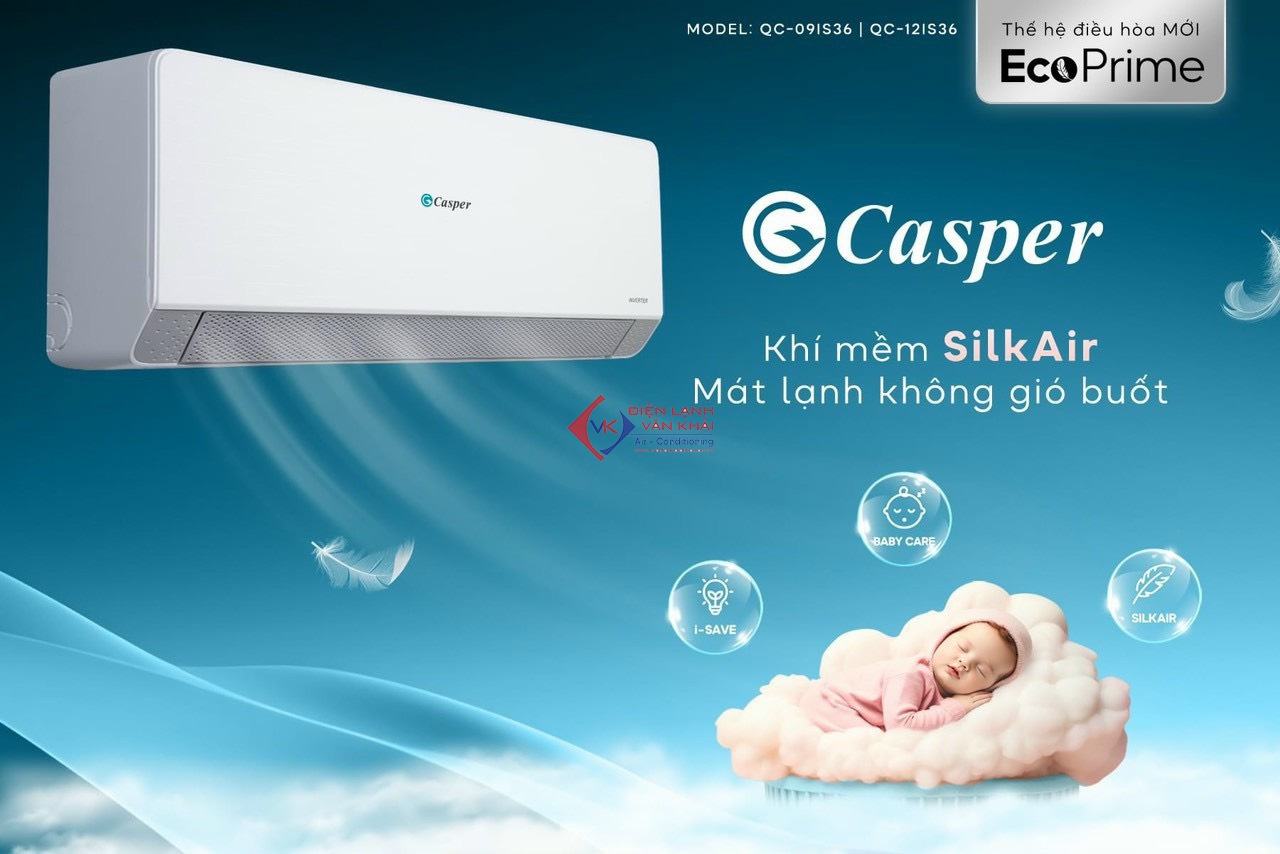 Máy Lạnh Casper Chính Hãng 2025 – Giải Pháp Làm Mát Hiện Đại Cho Người Việt 3 Máy lạnh treo tường Casper QC-09IS36 (1.0 HP - 1.0 Ngựa) Inverter