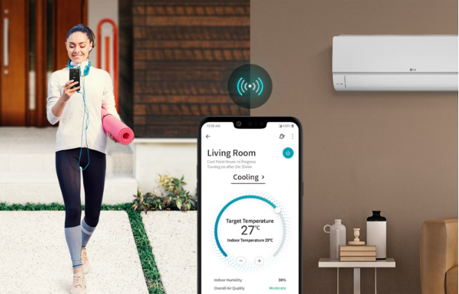 Ứng dụng này cho phép bạn điều chỉnh nhiệt độ, tốc độ quạt và các cài đặt khác từ điện thoại thông minh