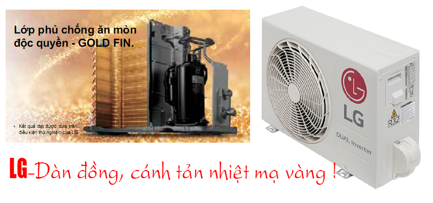 Dòng sản phẩm có dàn đồng kết hợp cánh tản nhiệt mạ vàng Gold Fin
