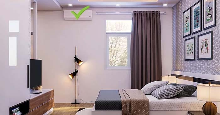 Máy lạnh cần được lắp đặt ở nơi thông thoáng, tránh ánh nắng trực tiếp và có đủ không gian để tỏa hơi lạnh ra khắp căn phòng