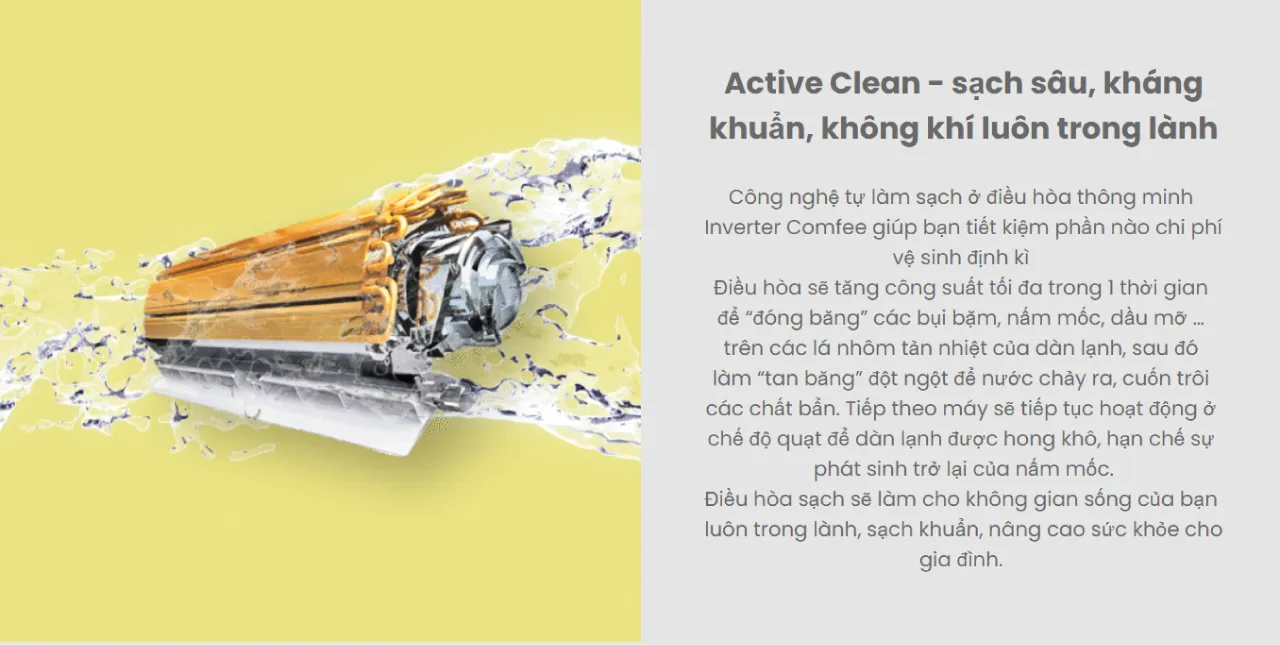 May Lanh Comfee Inverter 1HP CFS 10VDGF lam sach sau