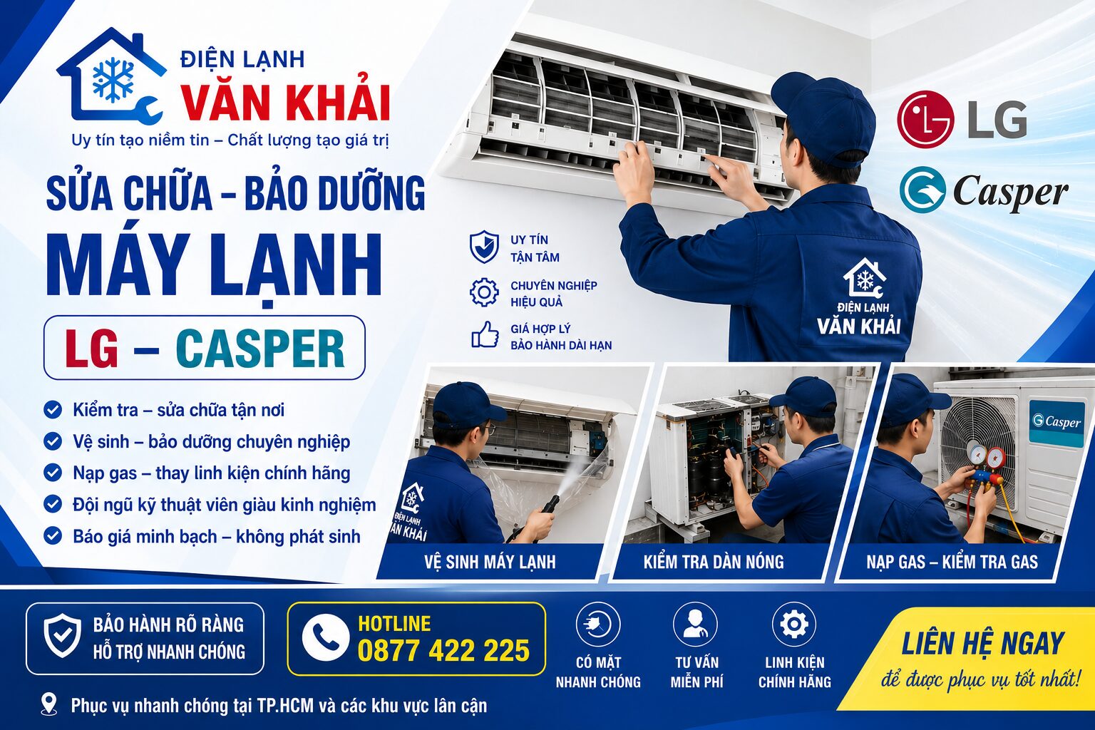 Sua chua bao duong may lanh LG Casper